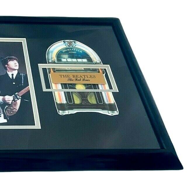 WURLITZER JUKEBOX THE BEATLES BLACK FRAME PHOTO FAB TOUR  22x14x1in. "MINT"