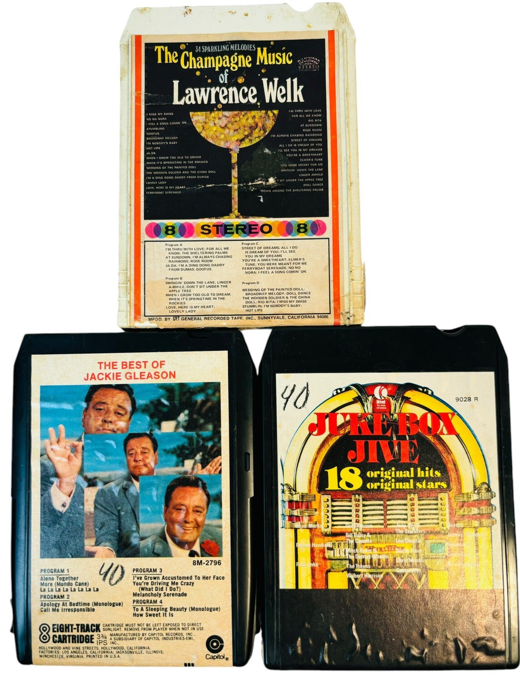 VINTAGE 8 TRACK TAPES MUSIC COLLECTION of ROCK, POP & COUNTRY, LOT 12 Tapes.