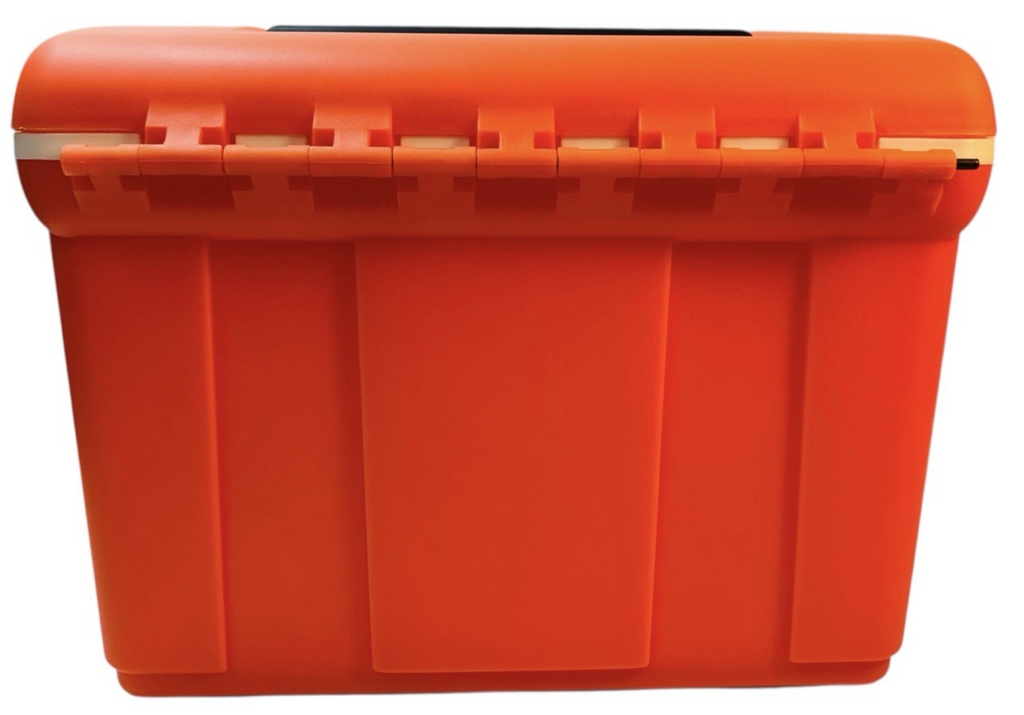 Rare LC Mini Cooler-AM FM Radio AA Battery/DC 6V Beach NIB Dentyne Ice Orange