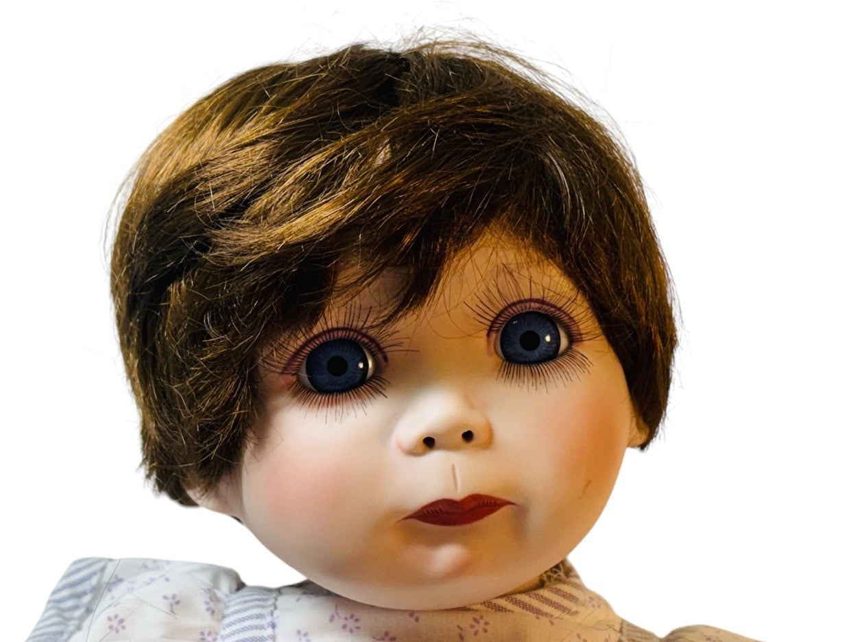 Virginia Turner 1992 Porcelain Doll Danielle Large Blue Eyes H-17” & 2.4Lbs.