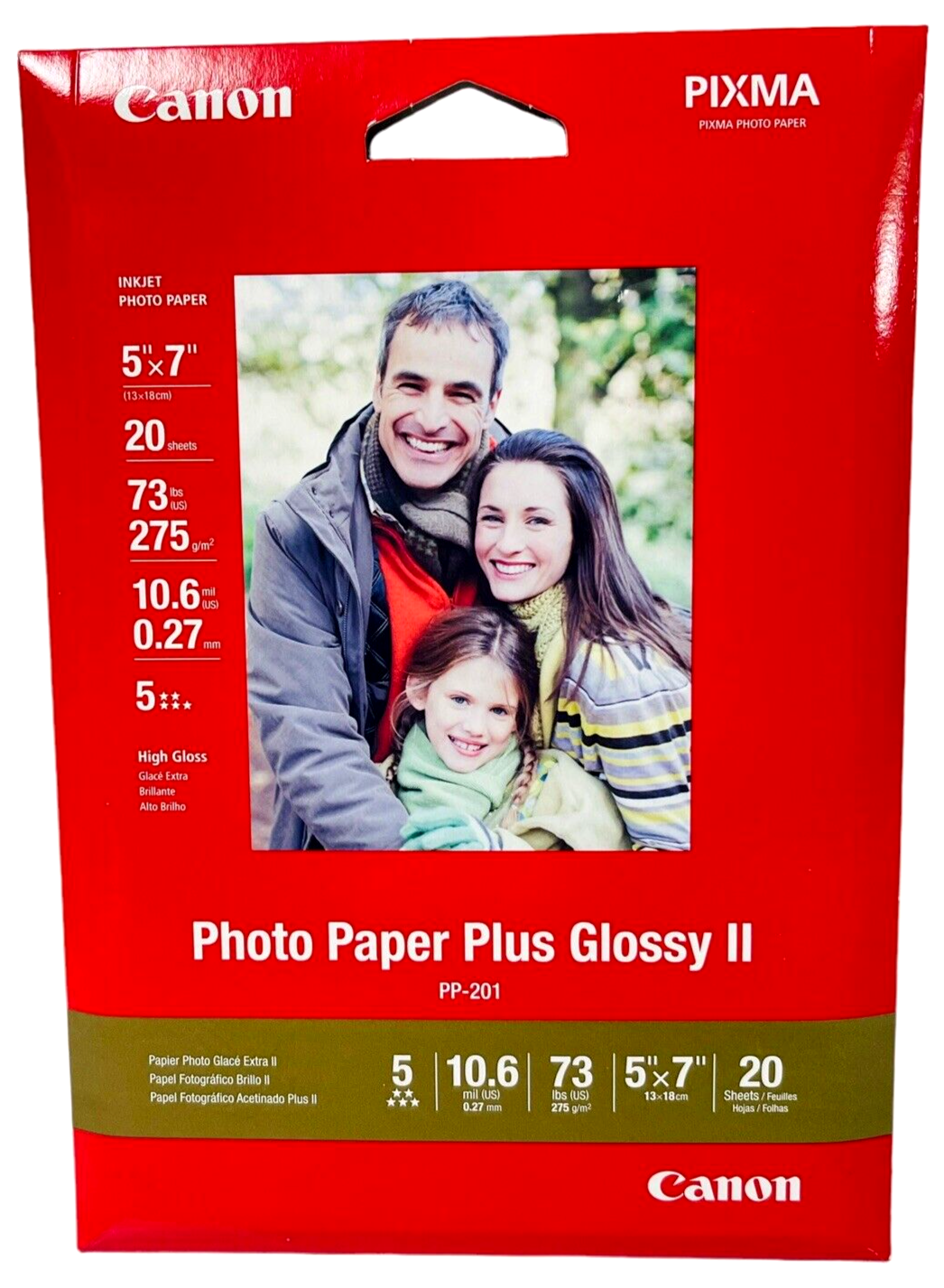 Canon Photo Paper Plus GLOSSY II (5 X 7 - 20-SHEETS) PP-201 BRAND NEW