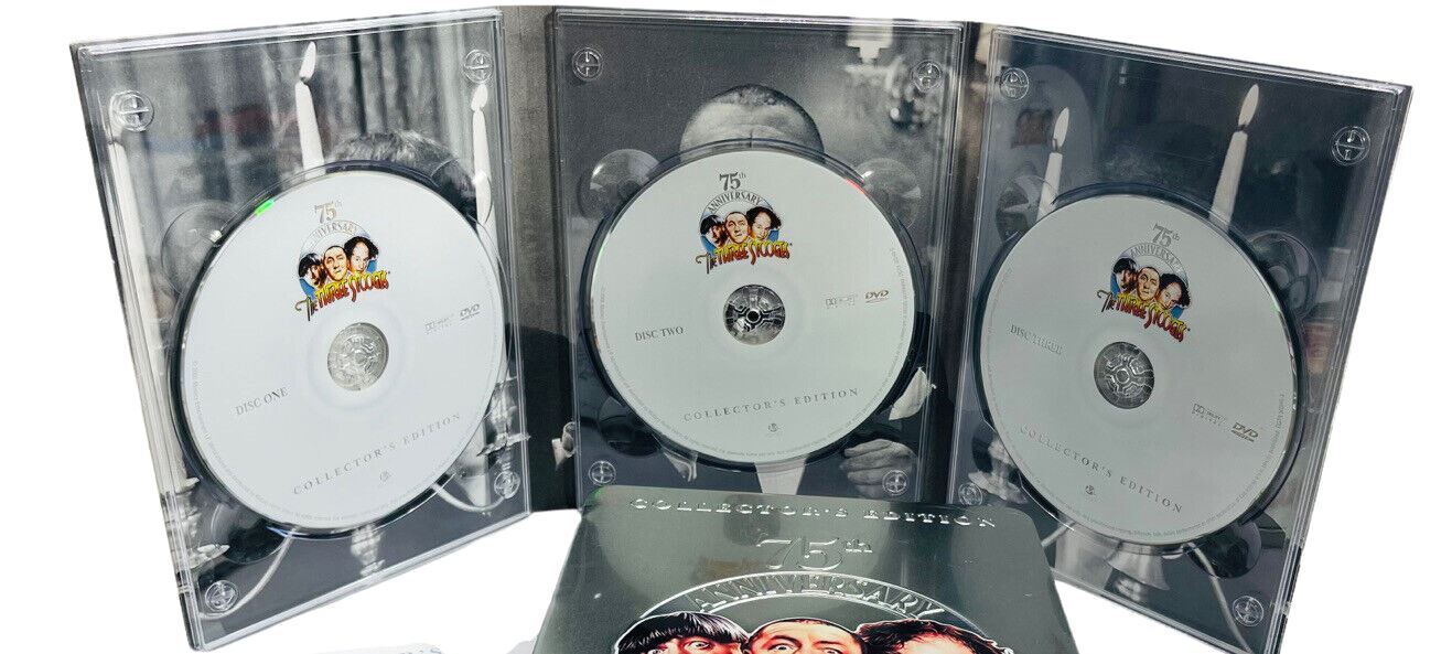 THE THREE STOOGES 75th ANNIVERSARY COLLECTOR'S EDITION 3DVDs+BIO BOOK+PHOTOS
