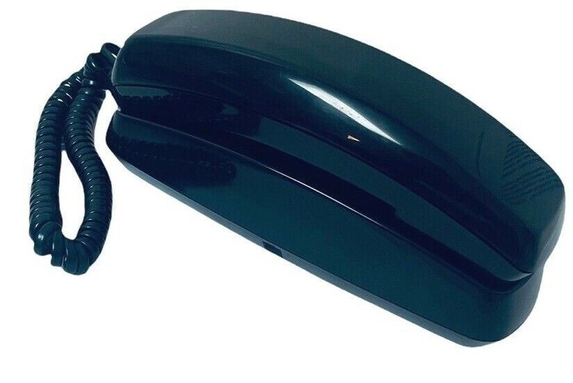 Trimline Telephone Corded Land Line Push Button - Black Radio Shack #90374 WORKS