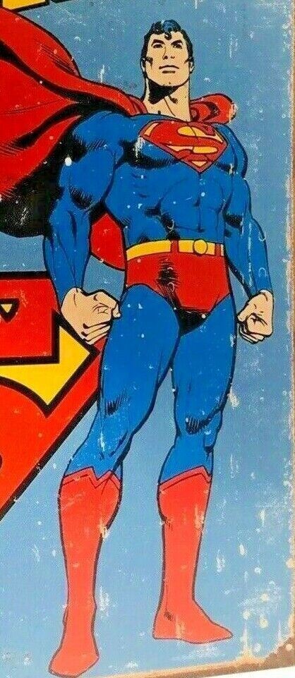 Retro DC Metal Tin Signs Superman & Captain America 2007 - UNBELEAVABLE RARE
