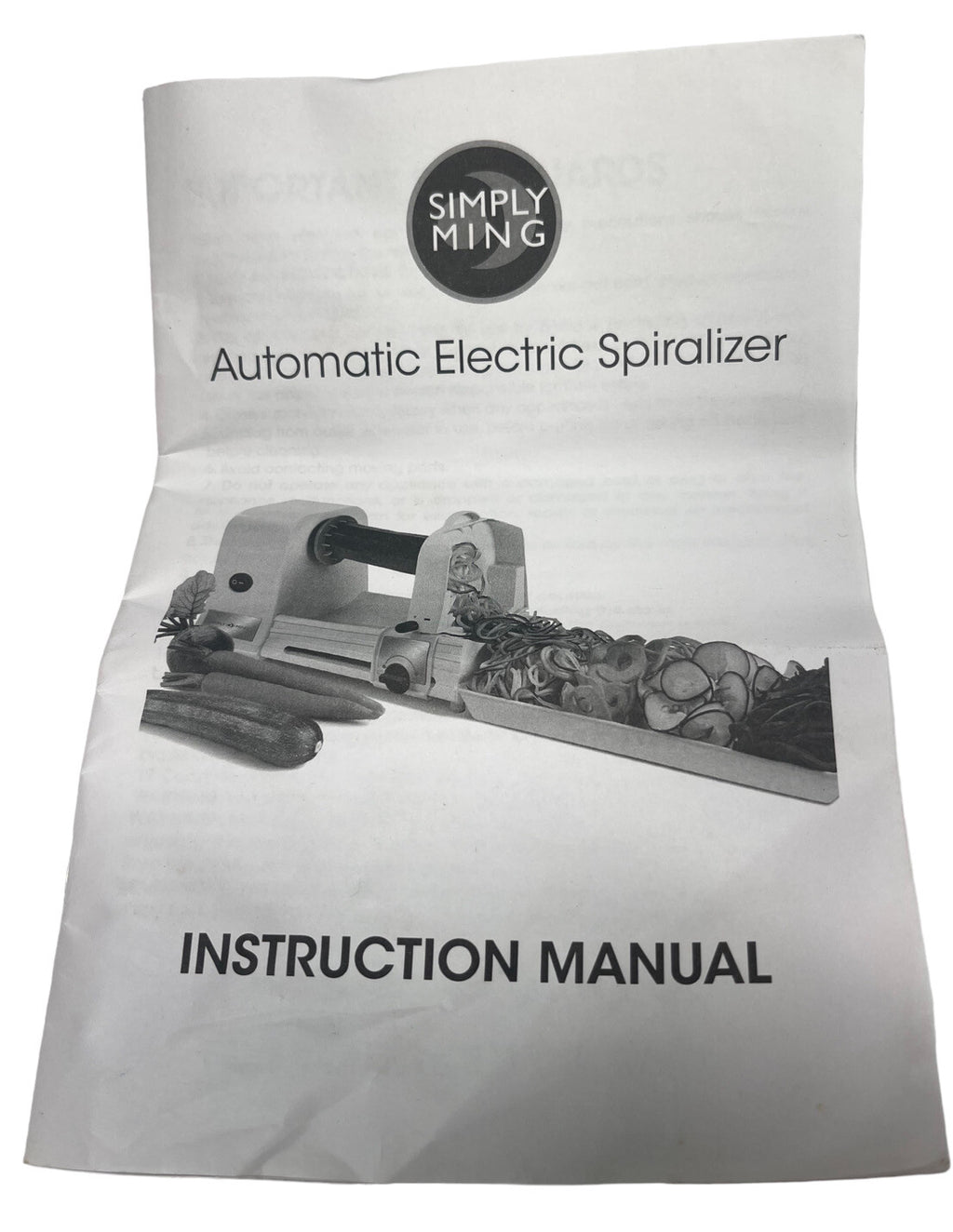 Simply Ming Electric Spiralizer Automatic 4-in-1 w/Tray & Manual ~ Preowned/MINT