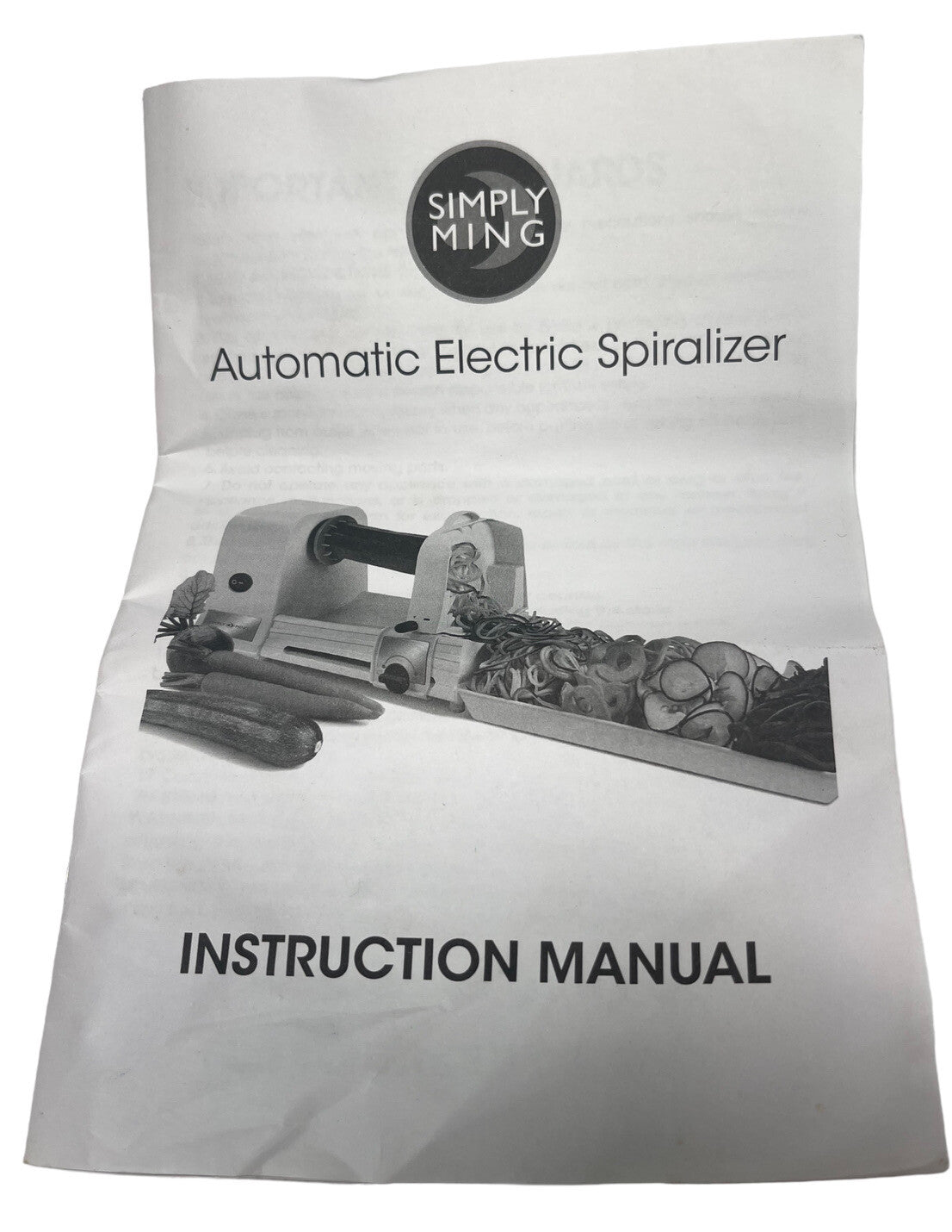 Simply Ming Electric Spiralizer Automatic 4-in-1 w/Tray & Manual ~ Preowned/MINT