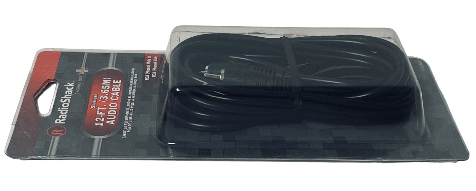 Audio Cable RCA Male to Male AUX .G163 RadioShack 42-2368 Shielded 12 Ft (3.65M)