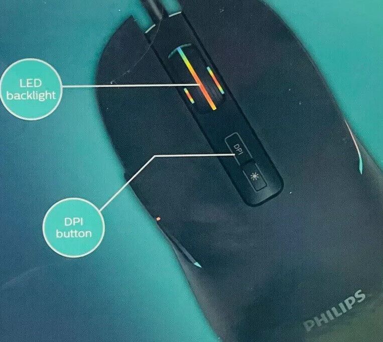 Gaming Mouse Momentum by  Phillips Wired Adjustable DPI -Up-to 3600DPI