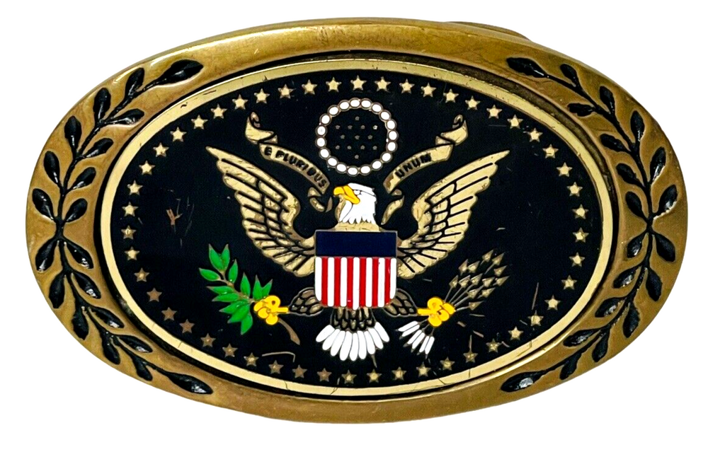 Solid Brass Belt Buckle American Eagle By: Heritage Buckle~L-2.5 X H 2" Vintage