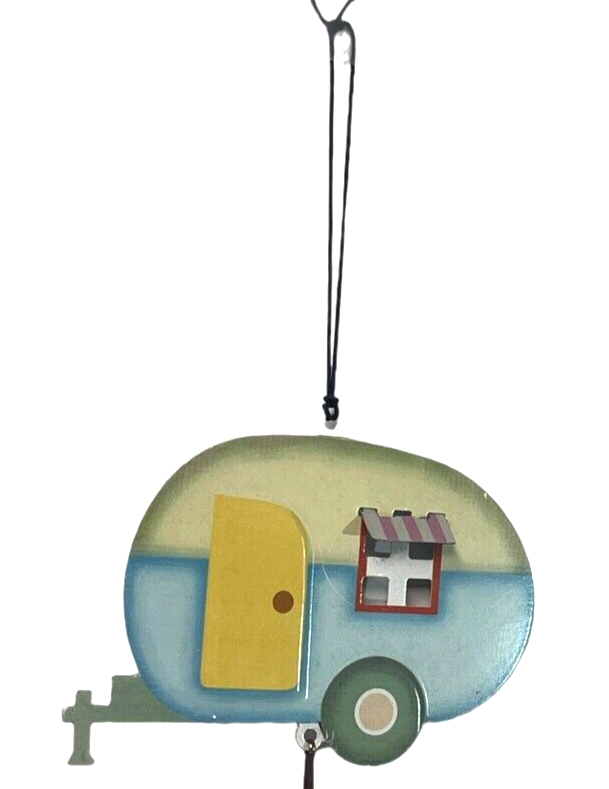 1970s Style Decor Wind Chime - Caravan Camper Trailer - Design 11” Long.