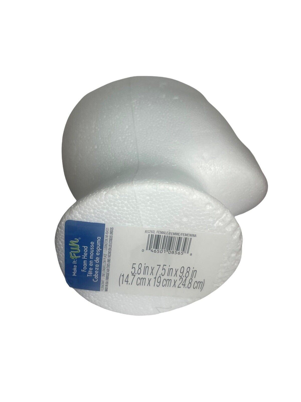 LOT OF 2 Wig Head Styrofoam/Bulk White 5.8" x 7.5" x 9.8" w/KOVI WIG CAP "NEW"