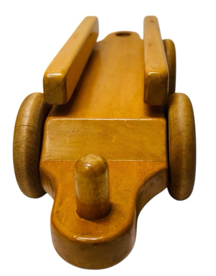 VINTAGE HANDMADE OAK WOODEN TRAIN CAR, L 13'' X H 3.5 X W 4'', Wt. 1 lb.