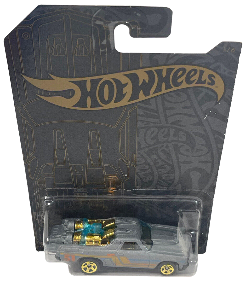 CUSTOM '71 EL CAMINO CAR 51, GHN94-K9101L ~ SILVER w/GOLD RIMS ~ Hot Wheels-NEW