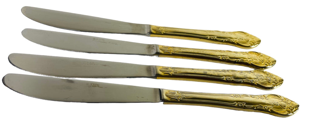 Gold Stainless-Steel Silverware 20 Piece Set~Serving for 4 ~ H. F. LTD. VINTAGE