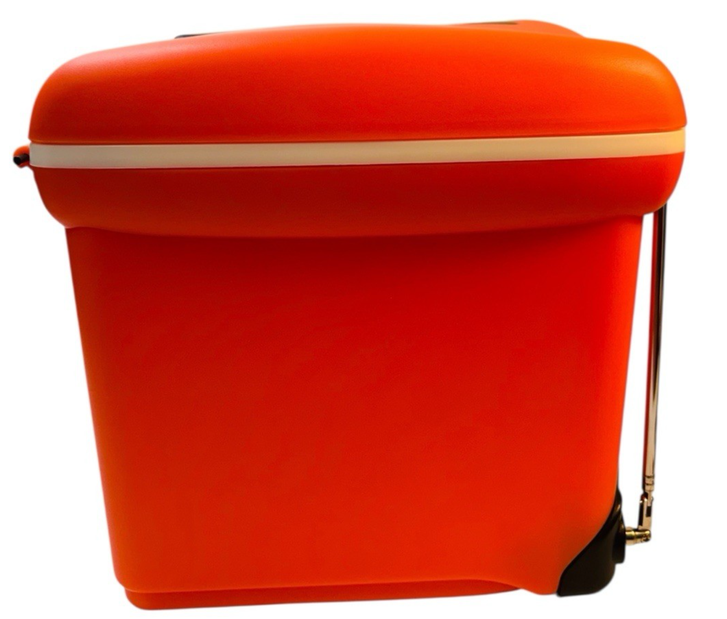 Rare LC Mini Cooler-AM FM Radio AA Battery/DC 6V Beach NIB Dentyne Ice Orange