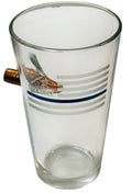 Thin Blue Line Pint Glass w/CNC'd Copper Bullet (Lead/Gunpowder Free) Seek Deek.