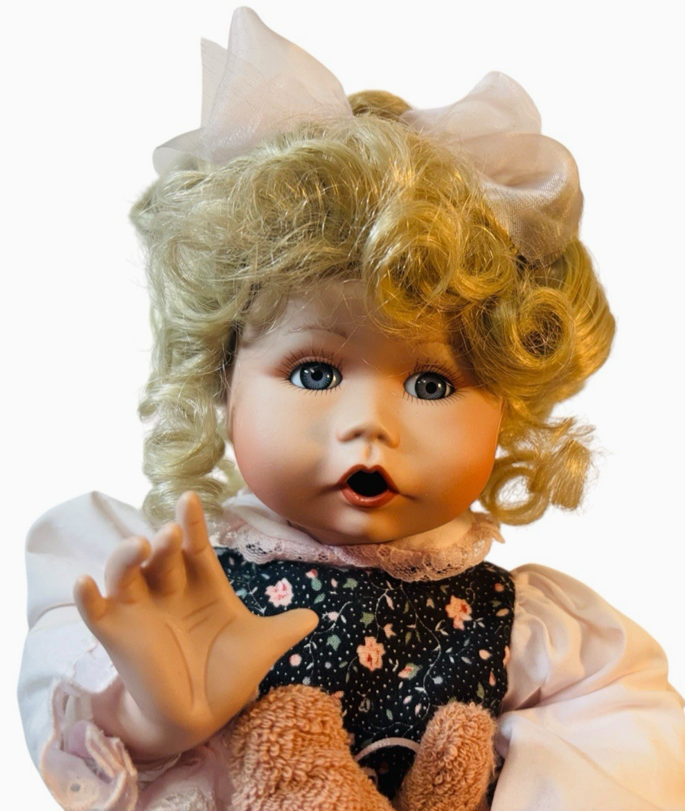 1991 Knowles Porcelain Collector's 14” Doll 4305A By Jan Goodyear W/Stand~Box