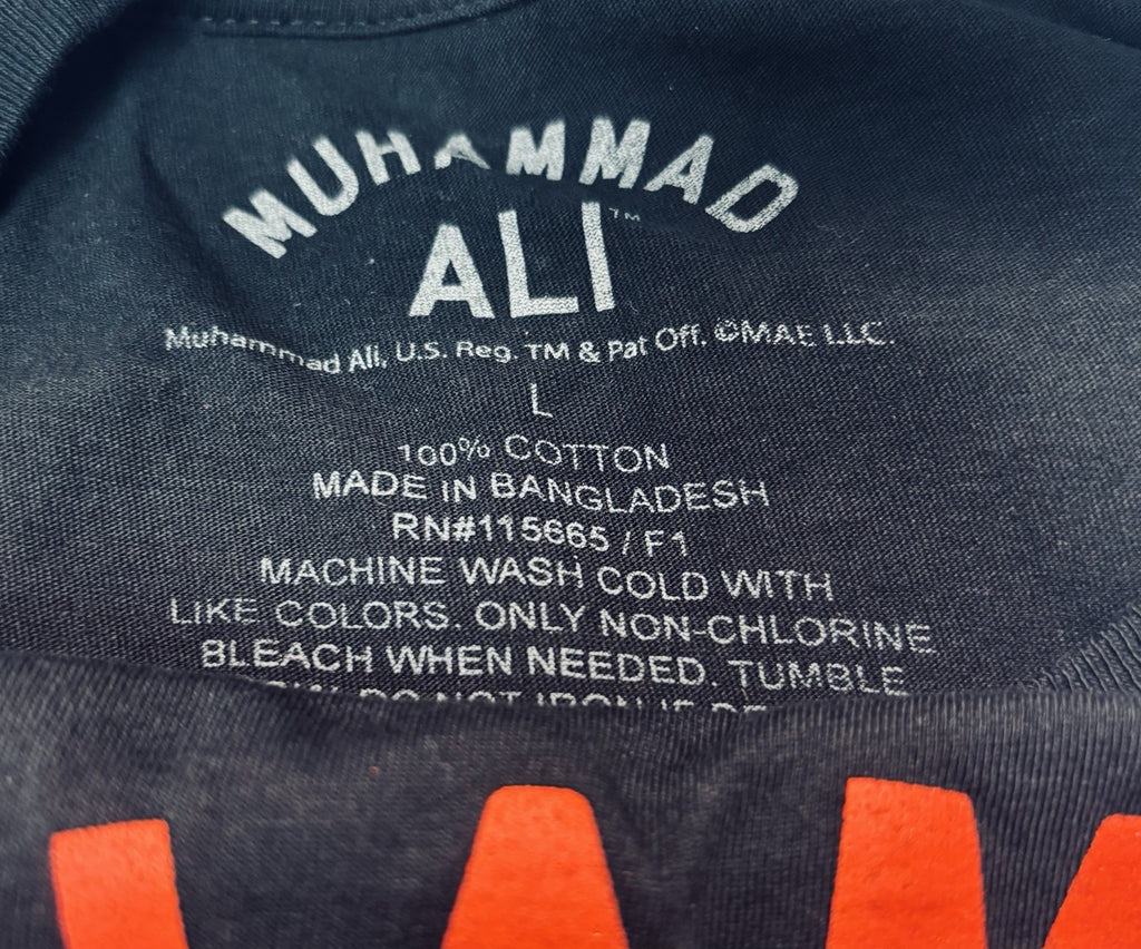 Muhammad Ali Brand Men's T-Shirt Black, Size Large, Boxing.