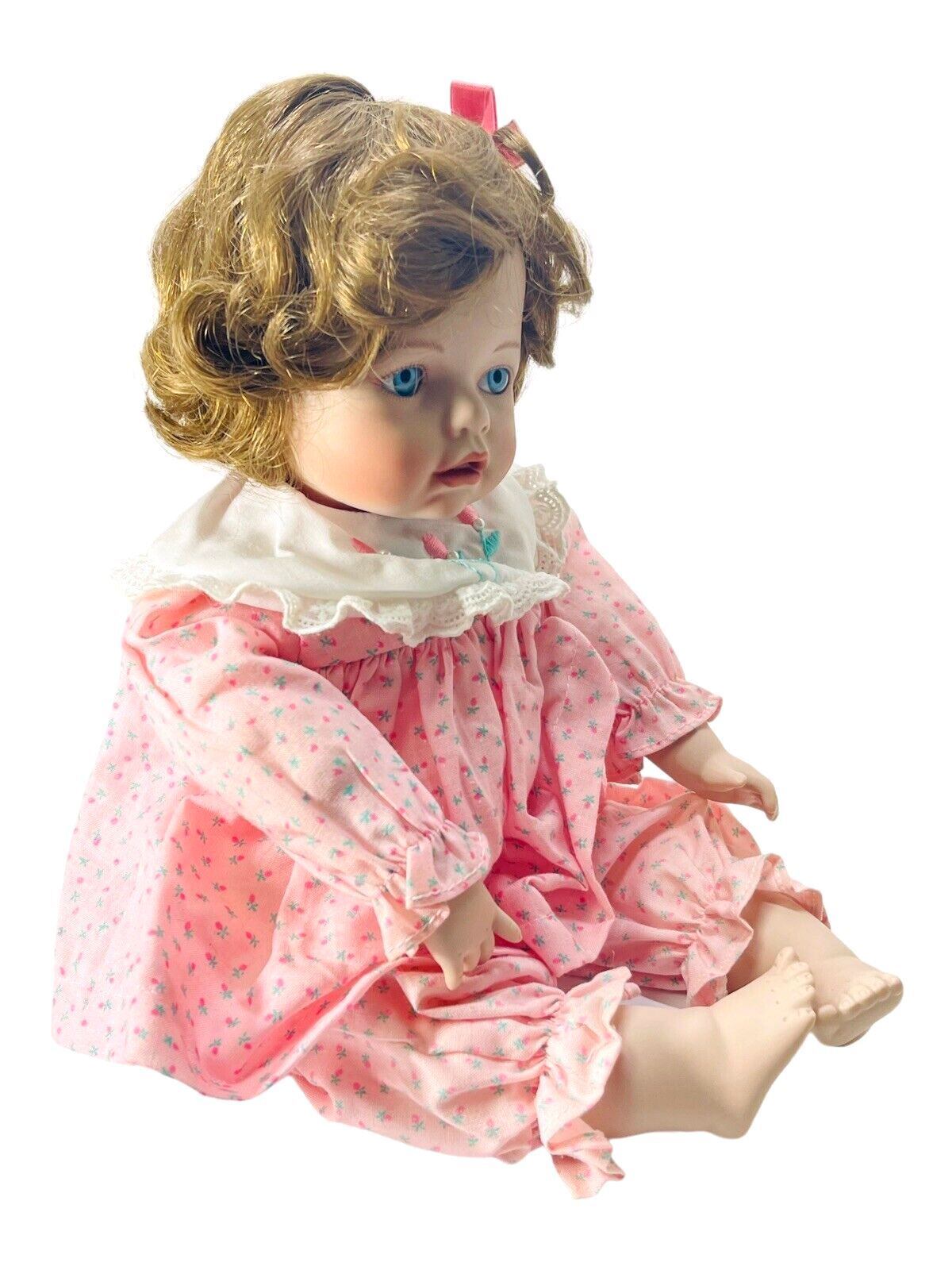 PORCELAIN DOLL KAITLYN w/Teddy Bear 1993 THE ASHTON-DRAKE GALLERIES No. 2444 FB