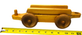 VINTAGE HANDMADE OAK WOODEN TRAIN CAR, L 13'' X H 3.5 X W 4'', Wt. 1 lb.