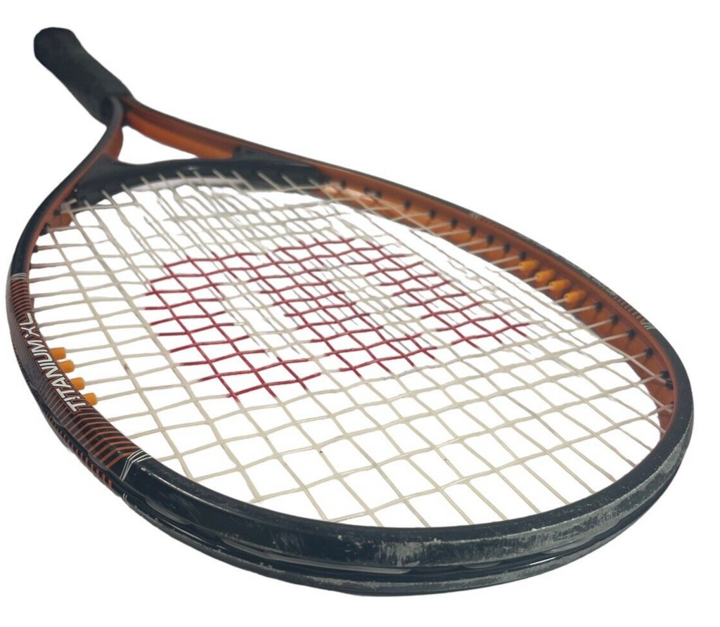 Wilson Titanium XL Tennis Racket 63 4 3/8, V-Matrix (VCV)~STOCK SHOCK SLEEVES.