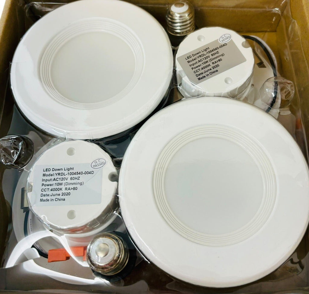 LED Down Light 4-Pack White, 4” LED Light Dimmable ~ 10W ~ Input Voltage AC120V