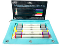 ek CRAFT MARKERS 6-PACK ~ 2-MARKERS IN ONE 1.0mm/5mm w/6-COLOR PENCILS & BAG