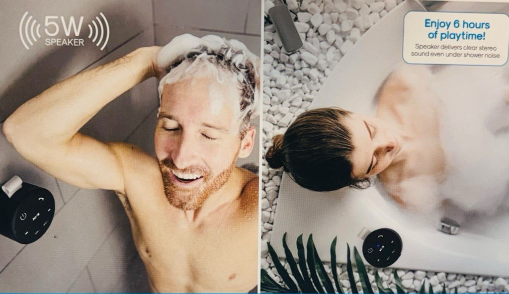 Atomi Bluetooth Shower Speaker + Shower Phone Mount, 5W SPEAKER, 6 HRS PLAY TIME