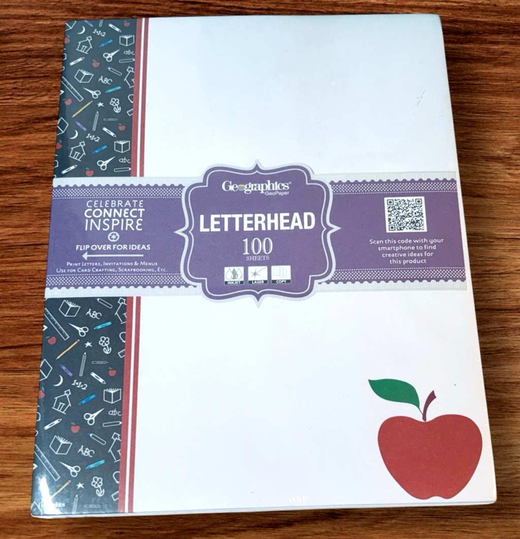 Geographics Letterhead 100 Sheets, Inkjet, Laser, & Copy. NEW Factory Sealed.