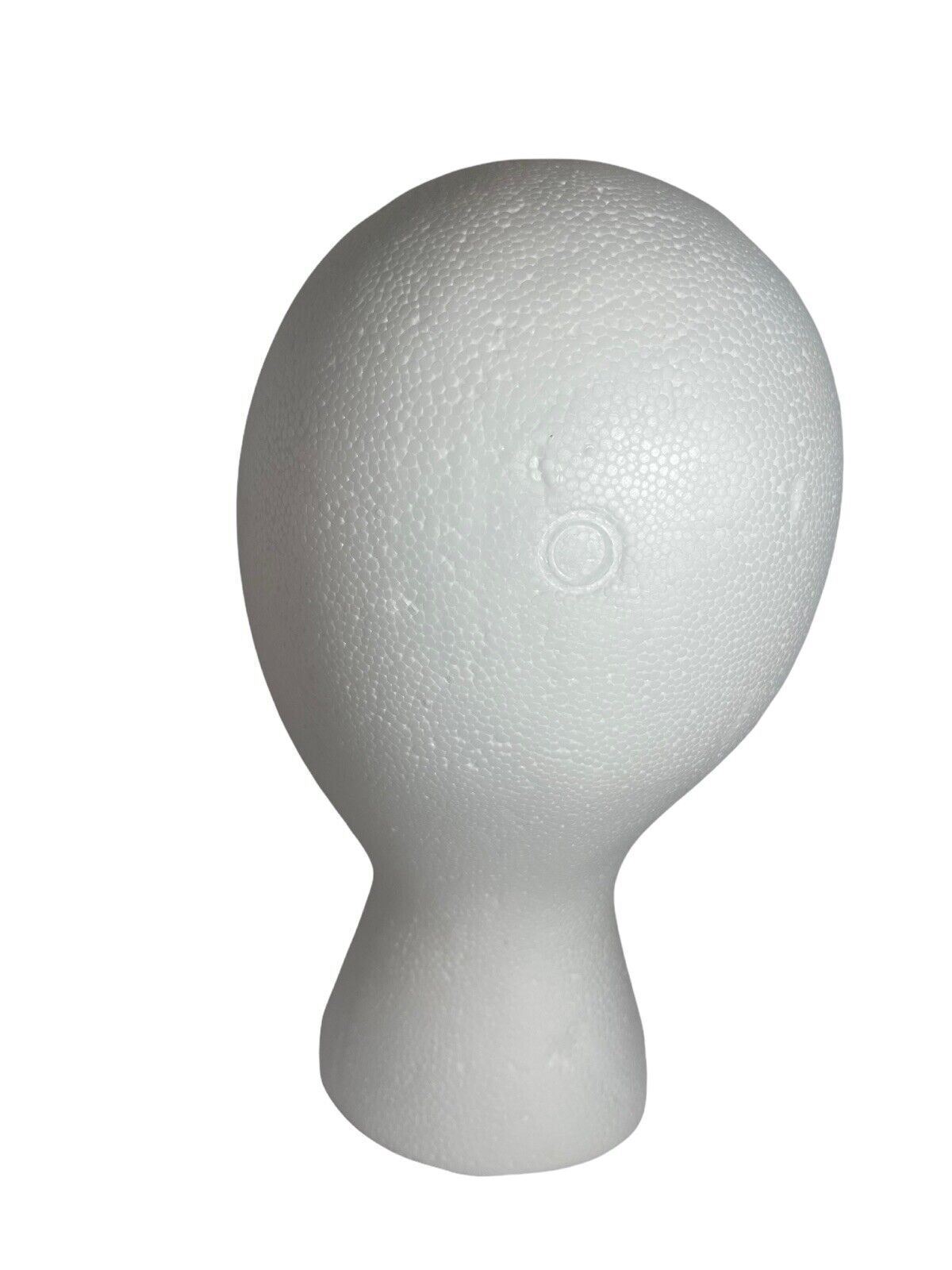 LOT OF 2 Wig Head Styrofoam/Bulk White 5.8" x 7.5" x 9.8" w/KOVI WIG CAP "NEW"