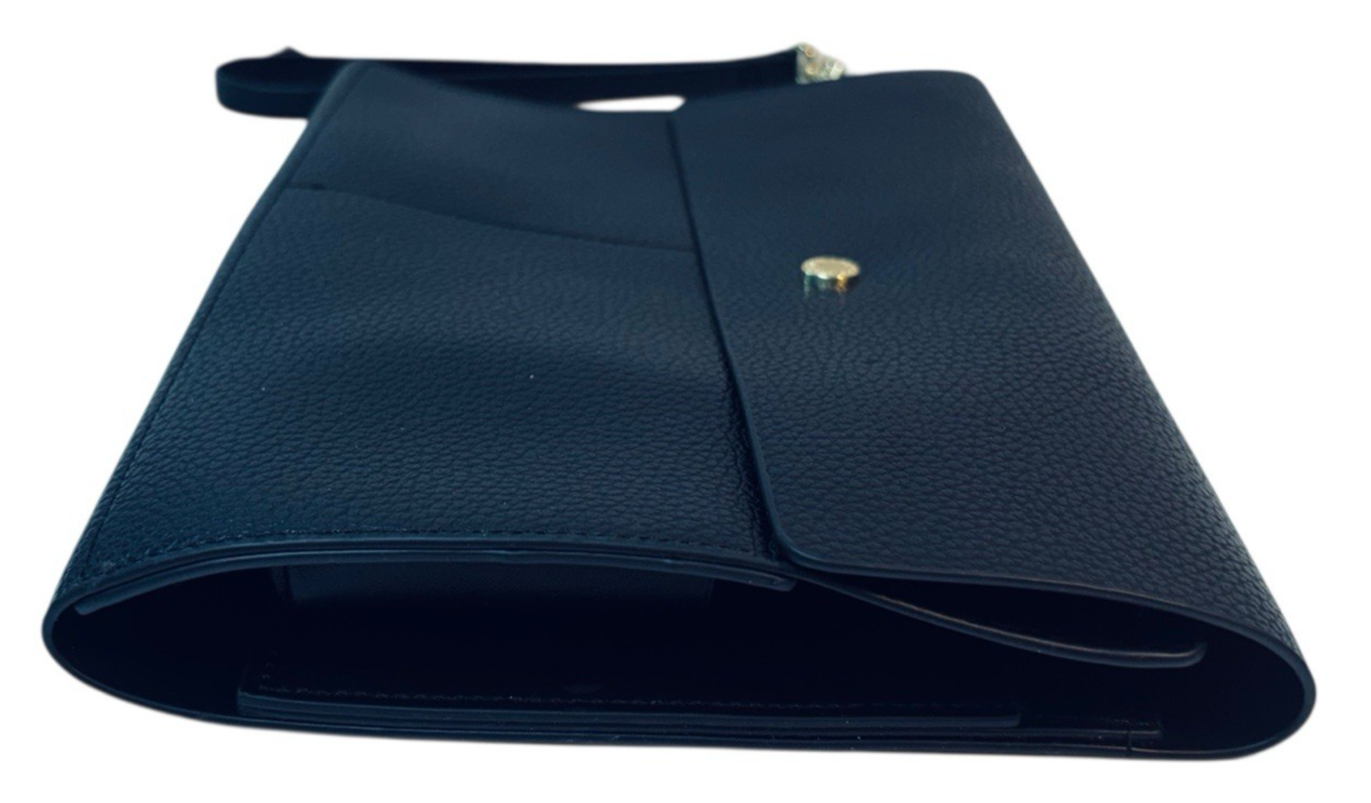 Steve Madden Clutch/Organizer "BLACK~ GOLD HARDWARE" with Strap. MINT CONDITION.