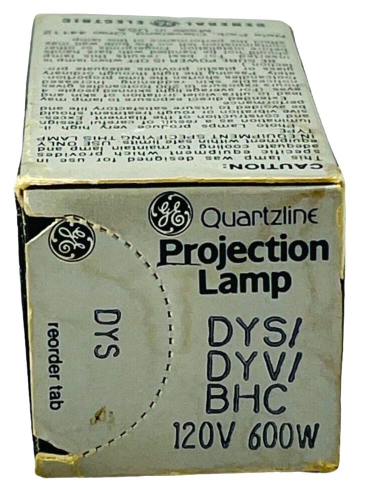 GE Projector Lamp Model ACG 71-F 1 (Quartzline) DYS/DYC/BHC 600W 120V