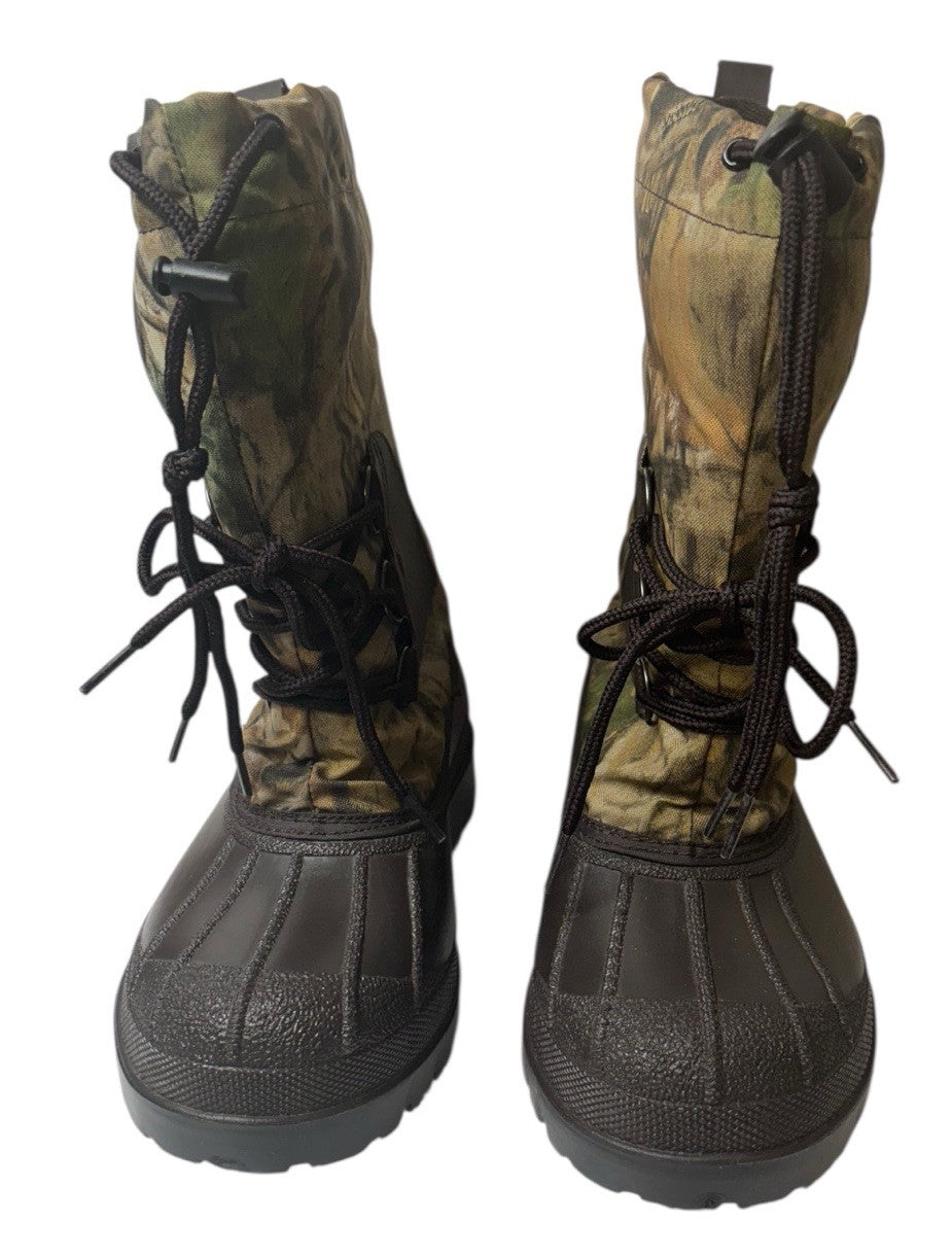Crater Ridge Mens Camo Duck Boots Size 8 Brown Slip On Lace Up Tight Insulated