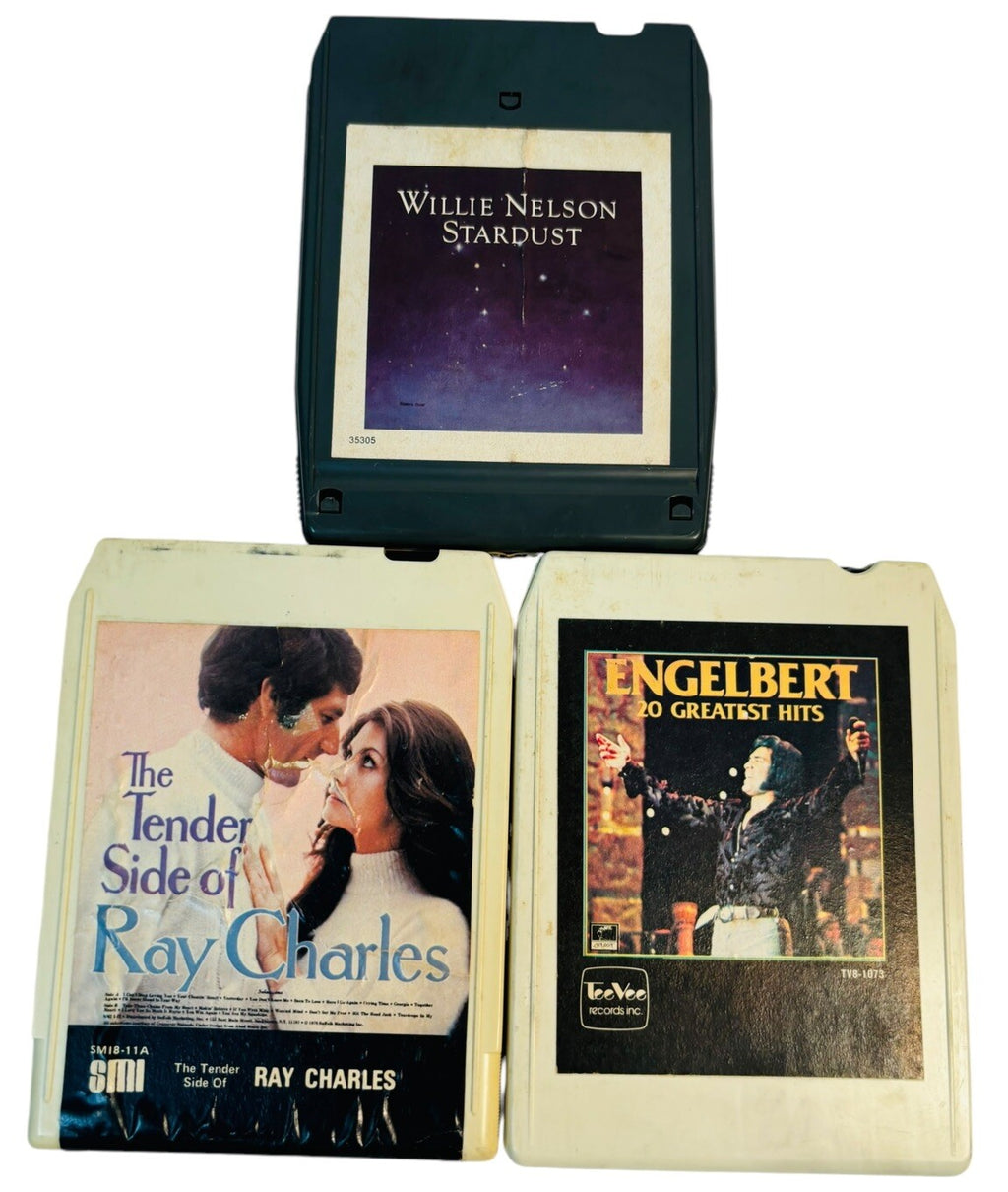 VINTAGE 8 TRACK TAPES MUSIC COLLECTION of ROCK, POP & COUNTRY, LOT 12 Tapes.