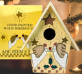 Joy Bird House Decorated Wood Hanging Christmas Angels Peace, Love, By ABC 56335
