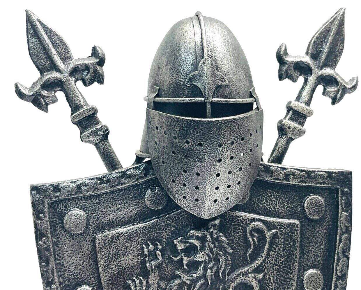 Armor Iron Shield with Swords & Lion Figure, Wall Hanging 16''T - VINTAGE - MINT