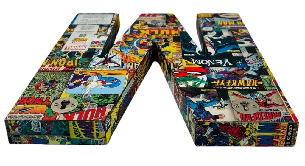 Marvel Comics WOOD LETTER 'M' ME01MHL 10 x 9.5 X 1 Wall Mount or Free Standing