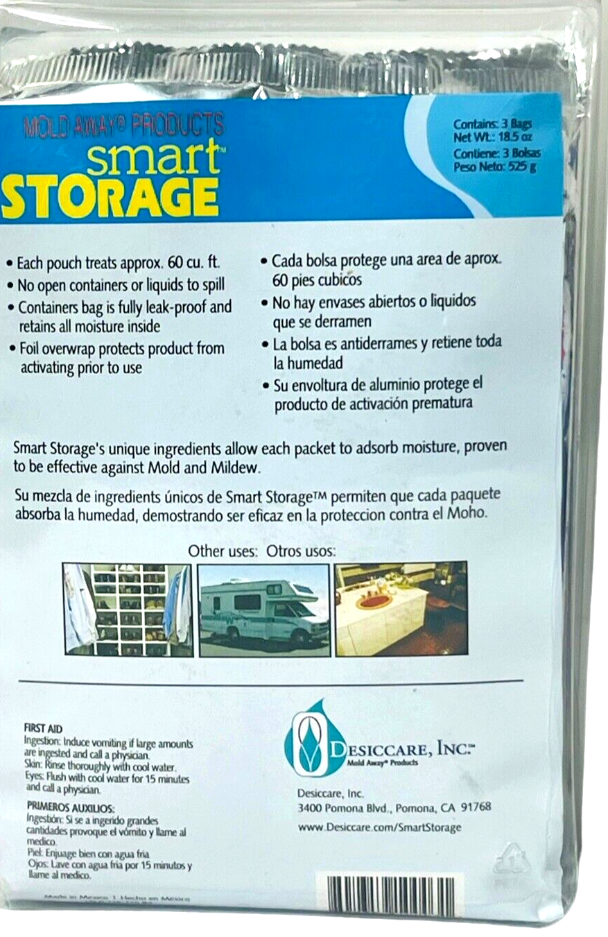 Moisture Odor Eliminator Foil Leakproof Bags (PACK OF 3) Smart Storage NEW.