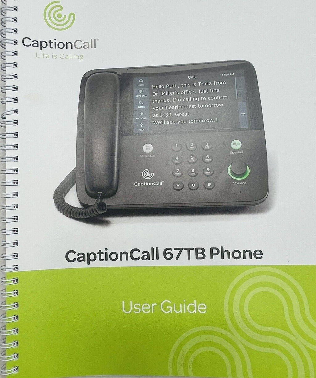 Touchscreen Captioned Hearing Impaired TELEPHONE 67Tb Amplified By; CaptionCall.