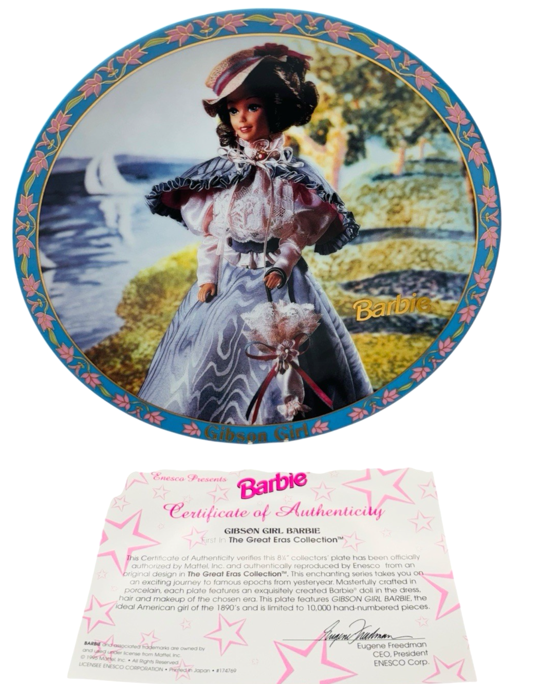 Enesco Gibson Girl Barbie 8" Collectors'1995 Plate, Barbie Collectibles Limited