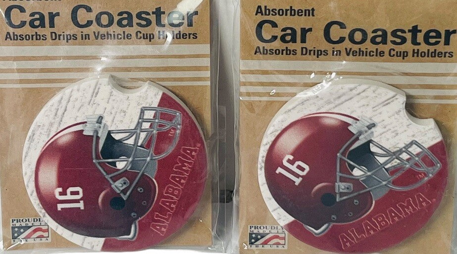 LOT OF 4 UNIVERSITY OF ALABAMA CAR COASTERS OFFICIAL LICENSE ABSORBENT 2 1/2" RD