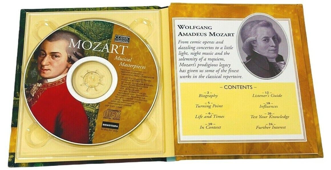 LOT-3 CLASSIC COMPOSERS CDS MOZART, SCHUMANN & SCHUBERT w/23 PAGE BOOKLET
