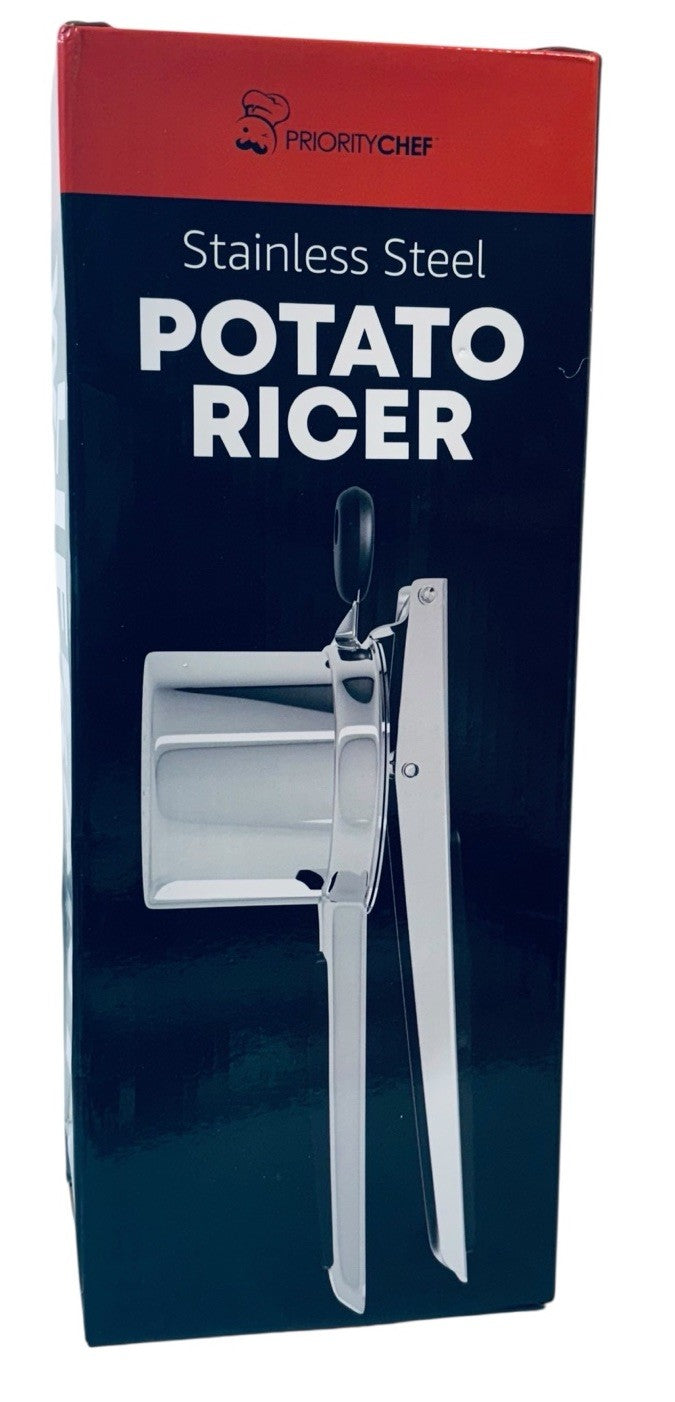 PRIORITY CHEF Stainless Steel Potato/Vegetable Ricer Masher Rubber Grip ~ 1-Cup.