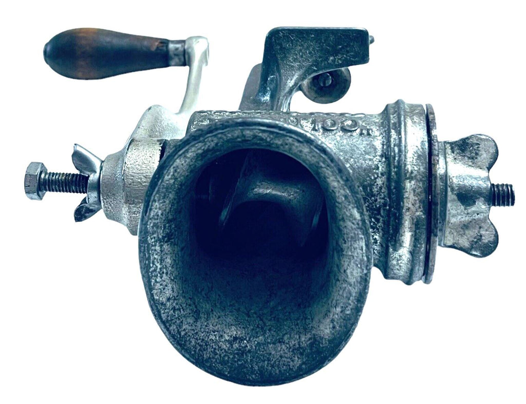 COLUMIBA FOOD CHOPPER Hand Crank Meat Grinder w/Wooden Handle - #120 - VINTAGE