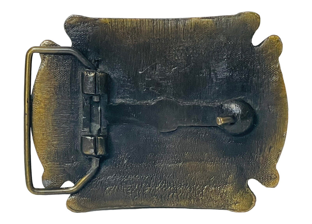 USA BALD EAGEL BRASS BELT BUCKEL ARMY BICENTENNAL ~ WT:5.9 OZ.~3X2.5 IN.~VINTAGE