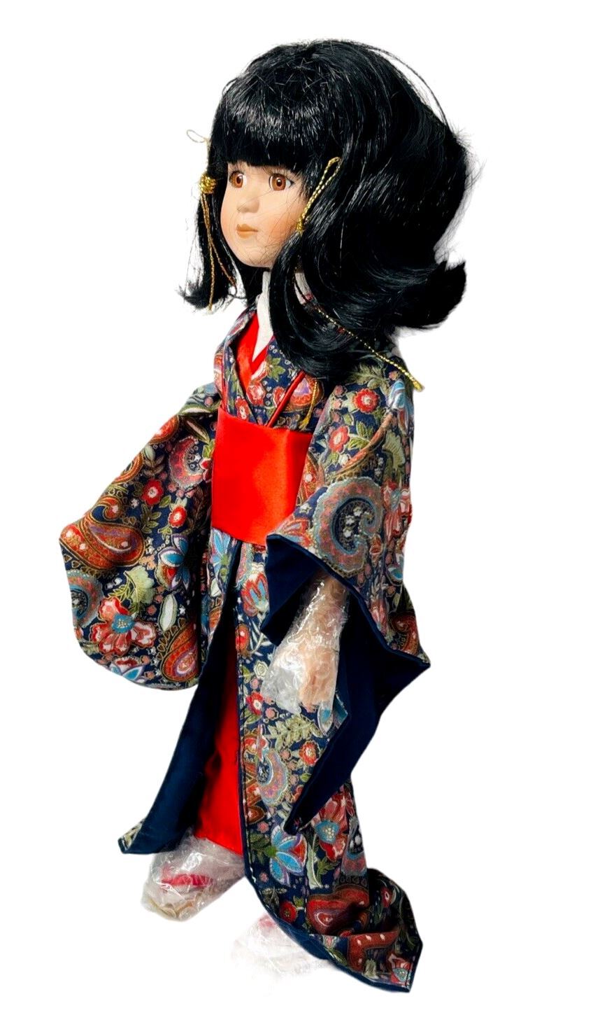 Vintage Japanese Ichi-Matsu Ningyo Doll Wearing Kimono H 16''x W 5''