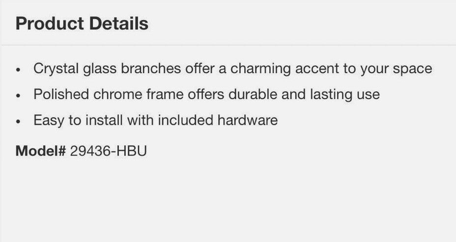 Home Decorators Collection CRYSTAL ACCENT CHANDELIER 4-Light Flush Mount Chrome