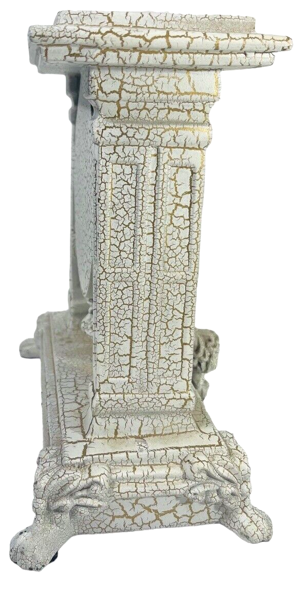 Plaster Mantel Quartz Clock w/Child of the Earth Statue 8"X9".