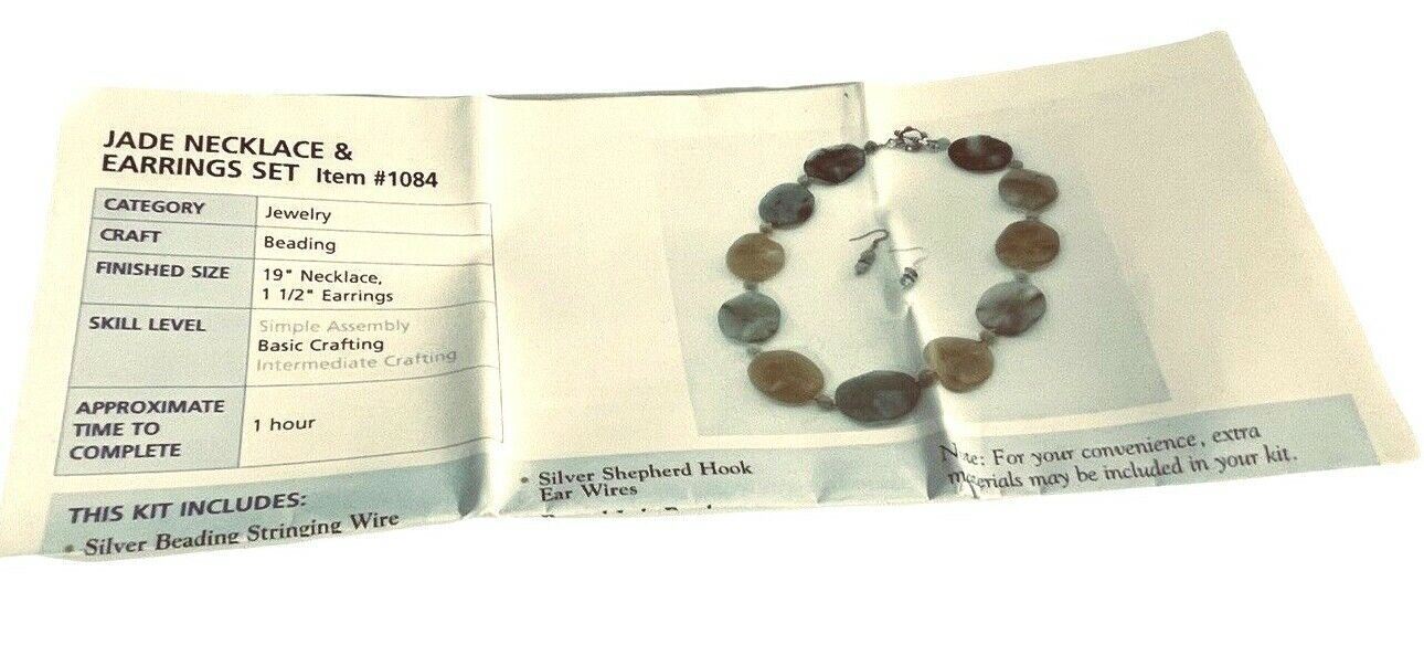 PURPLE TREE CRAFT SET CREATE YOUR OWN JADE NECKLACE & EARRING