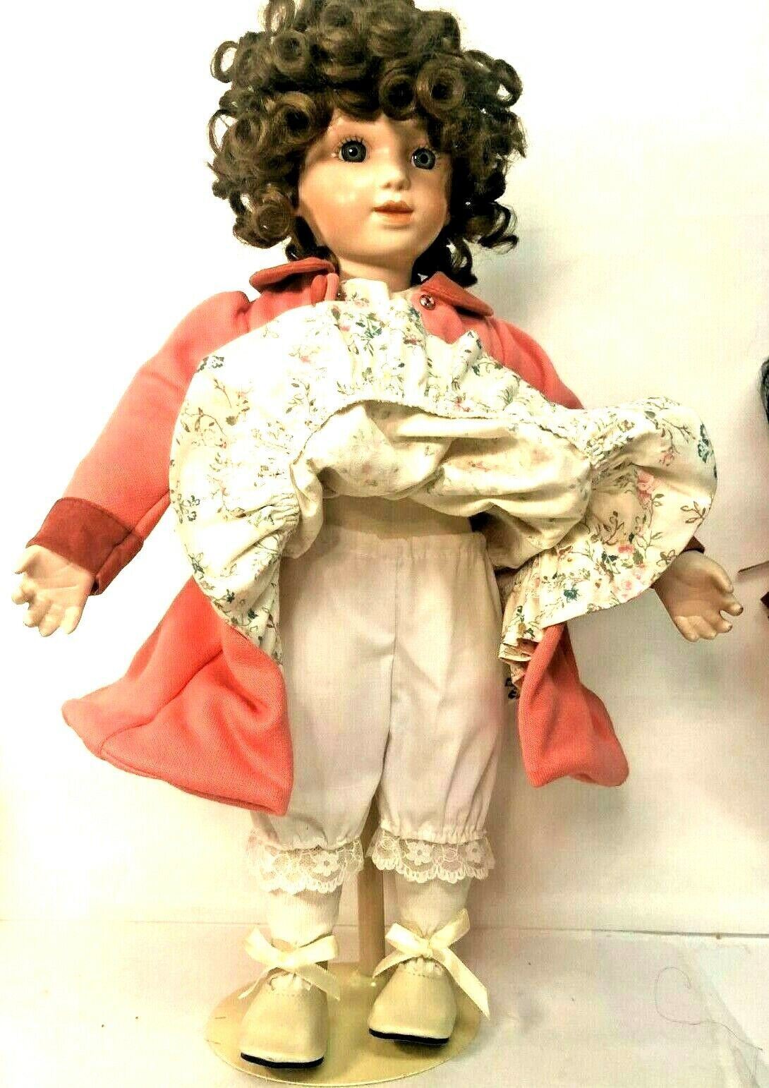Ashton Drake 1990s Porcelain Doll 16''Tall No. 5475B w/Doll Stand~VINTAGE